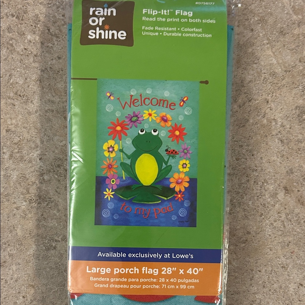 Large Porch Flag - Green and Blue